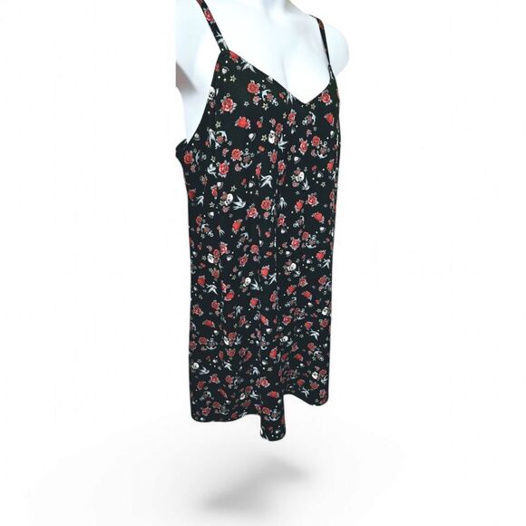 Torrid Plus Size Mini Stretch Challis Skull,Rose,Heart Slip Dress - Picture 7 of 15